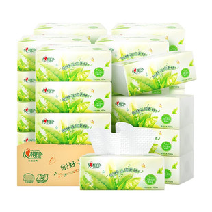 心心相印抽纸18包香味抽纸巾纸抽整箱大包柔软压花卫生纸巾dt3100