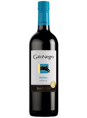 黑猫马尔贝克红葡萄酒阿根廷原瓶进口红酒螺璇拧盖750ml2015年份