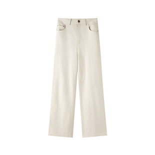 小禾【慢牛】天然棉亚麻混纺透气松弛经典窄版直筒型休闲牛仔裤