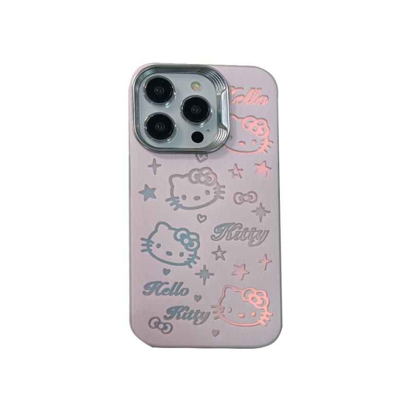 粉色韩系可爱HelloKitty适用苹果14手机壳少女心iphone15promax网红新款13pro防摔12硅胶14pro镭射11女13全包