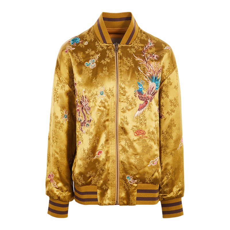 渔牌提花拼接棉服外套短款