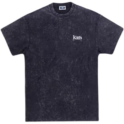 KITH水洗刺绣logo短袖上身有型