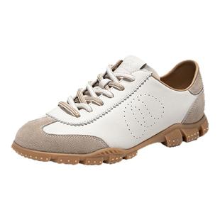 natursun休闲鞋女士阿甘鞋春季轻便舒适红色薄底德训鞋复古运动鞋