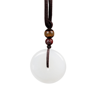 新疆和田玉羊脂玉平安扣吊坠男女款天然玉石白玉挂坠礼物玉吊坠