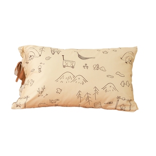 周末去露营 原创手绘插画设计60支长绒棉全棉纯棉枕套单人可定制