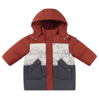 【商场同款】安奈儿童装男童中长款羽绒服小童2024冬新款XB445830
