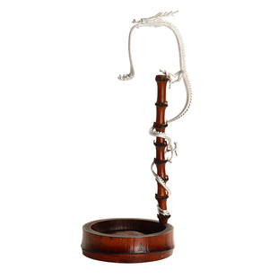 古锡龙头大漆竹制龙挂香线香倒流香盘龙香挂香插座茶空间茶桌摆件