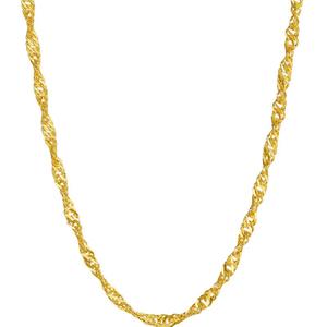 周六福黄金项链足金珠宝素链女水波链锁骨链计价首饰七夕礼物