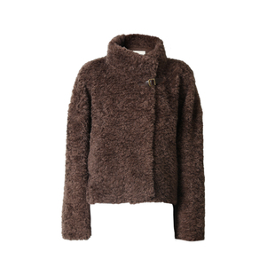 Mogas短款Teddy 重磅环葆皮草仿羊剪绒立体卷毛皮毛一体外套女冬