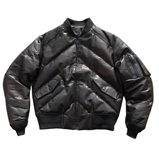 赔本秒杀【MA1真皮羽绒服】印度油蜡山羊皮鸭绒保暖真皮衣男女