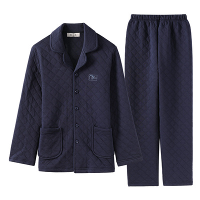 美标男士空气层夹棉长袖套装