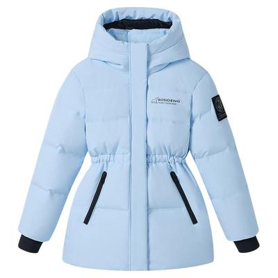 波司登女童中长款户外连帽羽绒服