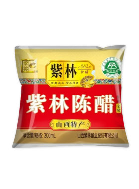 紫林陈醋袋装300ML餐饮商用家用食用饺子凉拌调味老陈醋