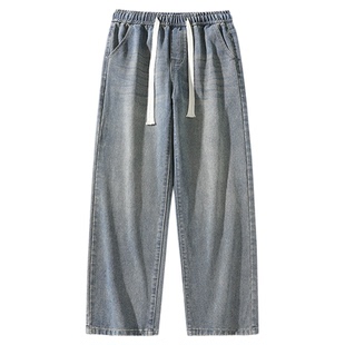 WASSUP渐变水洗牛仔裤春夏新款男士直筒宽松百搭美式潮流休闲长裤