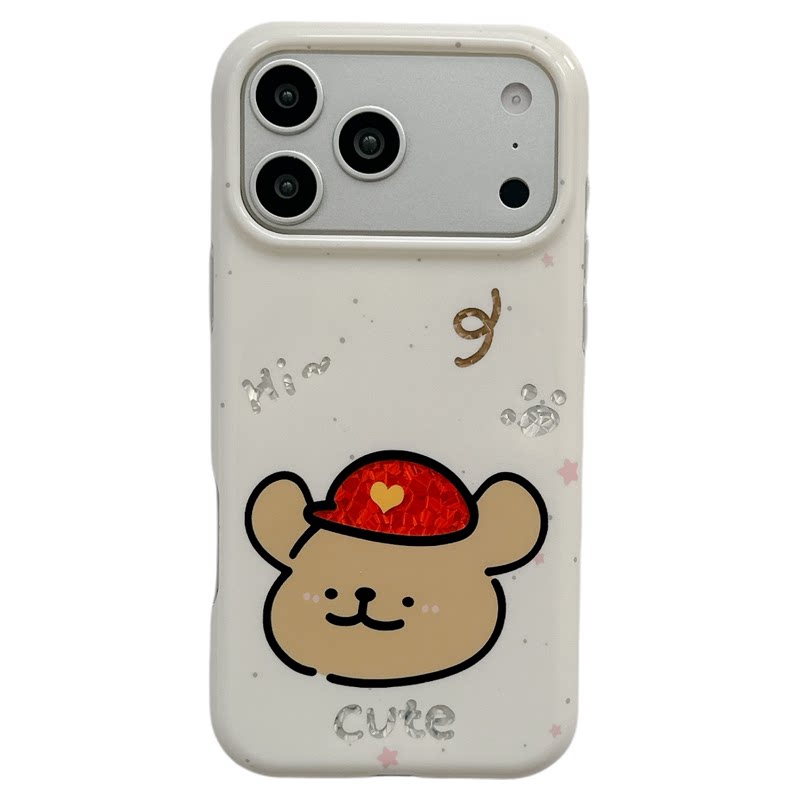 MoreRex趣味快乐卡通线条小狗适用苹果18手机壳iphone17promax新款18pro超好看15全包防摔保护套14女款16萌系