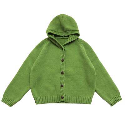 保暖亲肤慵懒连帽针织毛衣开衫