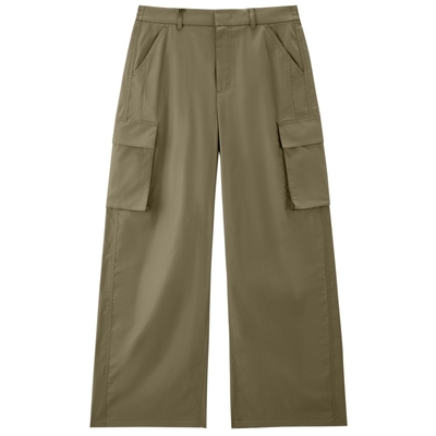 太平鸟秋季新款阔腿工装弯刀裤女