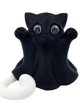 3D打印高颜值简约呆萌可爱的幽灵猫塑料工艺品摆件节日礼物摆件