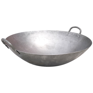 传统铁锅广式手打锅手打炒锅厨房大铁锅大灶锅无涂层加厚双耳熟铁