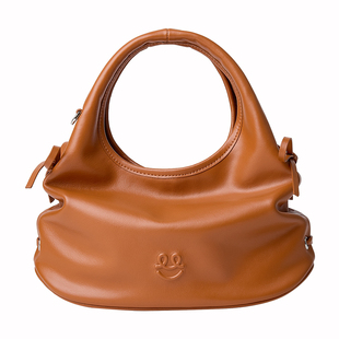 OMENTAR欧蒙特笑脸三角包女小众真皮新款通勤手提单肩斜挎手机包