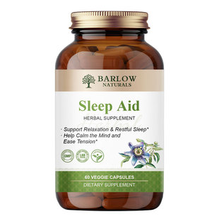 BARLOW褪黑素甘氨酸镁睡眠片入睡眠草本植萃GABA氨基丁酸美国进口