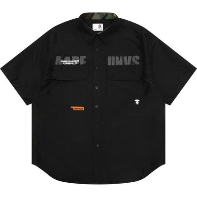 Aape刺绣简约潮流休闲短袖衬衫