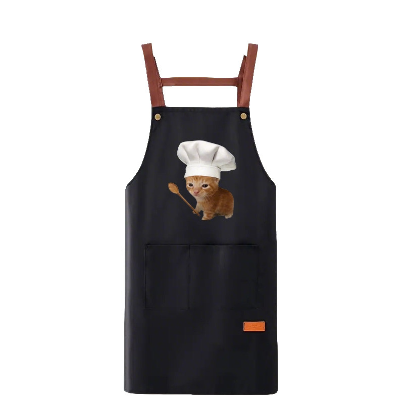 料理狗王抽象围裙家用印字logo新款时尚餐饮做饭厨房防油定制防水