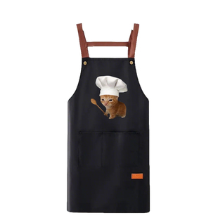 料理狗王抽象围裙家用印字logo新款时尚餐饮做饭厨房防油定制防水