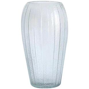 美式复古透明玻璃花瓶摆件浮雕切口家居装饰品客厅茶几灯笼花瓶