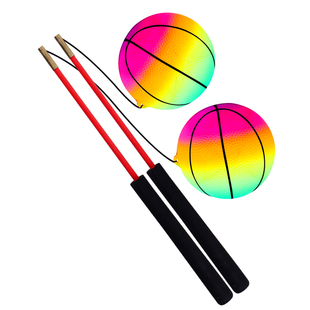 健身球手甩甩球中老年人广场舞运动锻炼手臂摔甩绳弹力彩虹南瓜球