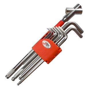 捷科内六角扳手套装 带接杆9支装球头镀铬套装内六方扳手六角扳子