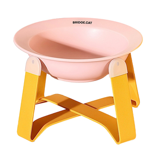 陶瓷猫狗宠物碗BD飞碟猫碗粮碗喝水小型犬狗碗幼猫碗护颈增高铁架