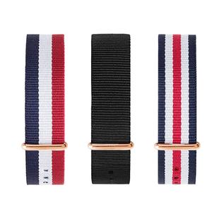 拉菲娜代用dw手表带丹尼尔帆布男女原装尼龙惠灵顿黑红白蓝色表链