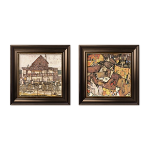 法式中古风高级感装饰画埃贡席勒古典壁画客厅卧室床头玄关柜挂画