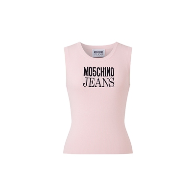 【惊喜特惠】M05CH1N0 JEANS 女士泽西风徽标装饰针织背心上衣
