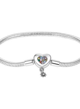 月光石爱心DIY手链配饰原创新品