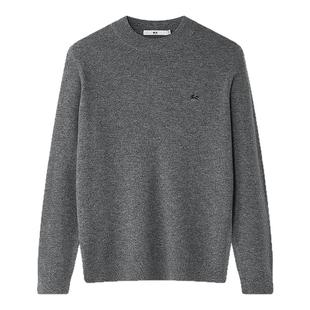 HLA/海澜之家远红外保暖针织衫25秋冬季新款半高领修身刺绣毛衣男