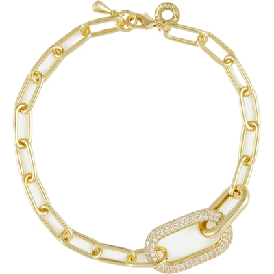 【礼物】CZ BY KENNETH JAY LANE 女镀金方晶锆石手链