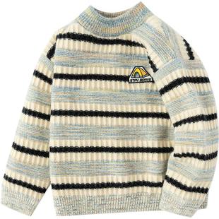 巴拉巴拉童装男童毛衣儿童冬季新款条纹针织衫宝宝洋气内搭上衣潮