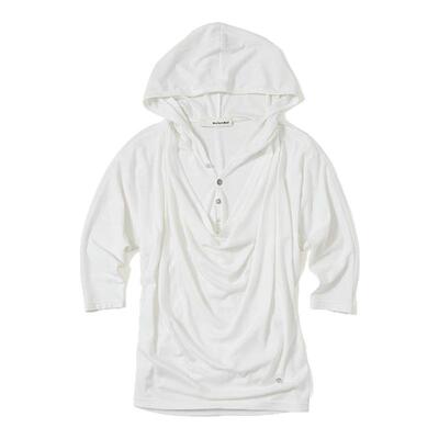 设计师品牌双层荡领装饰扣帽衫