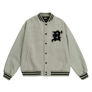 BJHG不计后果棒球服外套男款冬季PU皮夹克潮牌宽松休闲美式嘻哈女