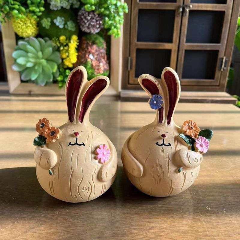 花园小摆件庭院装饰户外兔子创意摆件桌面卡通可爱工艺品树脂大蒜