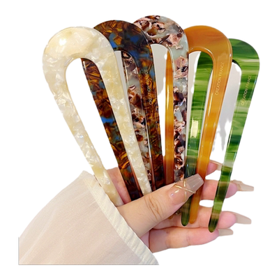 U型发簪女丸子头盘发头饰簪子