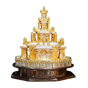 欧斯特精工铜雕鎏金鎏银大幻化坛城室内家用桌面铜摆件