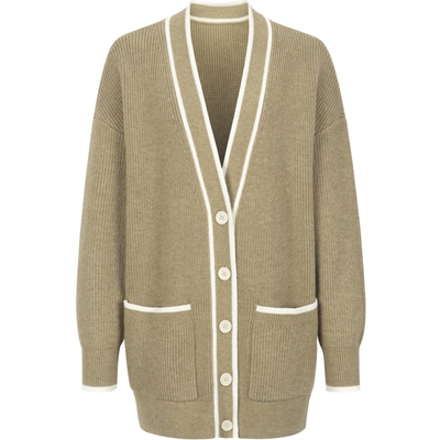 衣香丽影宽松拼色针织开衫女