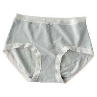 花仙子25年秋冬新款内裤女中腰棉莫蕾丝提花法式性感10A抗菌短裤