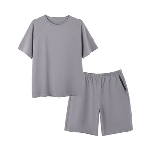 A类莫代尔男士睡衣男款短袖夏季80支春秋大码家居服套装2025新款