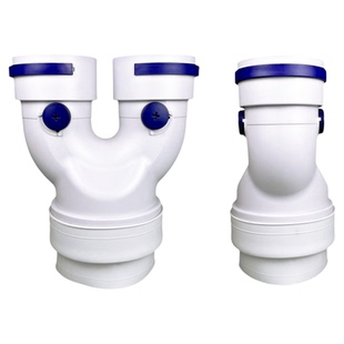 新风正斜三通U型Y型四通PE通风管道大口径分支器一分三配件分风箱