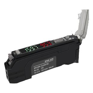 高速中文双数显光纤放大器ESR-18ZW漫反射对射直角弯头光纤传感器