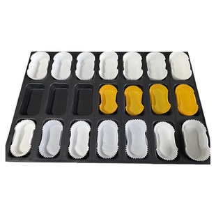 椭圆长方形大号蛋糕模具纸托21/24/25连商用蛋糕烤盘纸托船型纸杯
